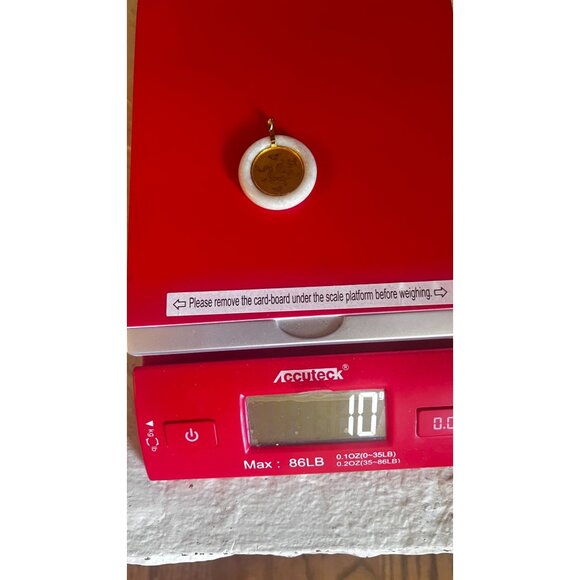 14K Yellow Gold & Green medallion Jade Pendant With Dragon Design read - Picture 5 of 10